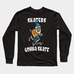 Funny Old Man Skateboarding Grandpa Long Sleeve T-Shirt